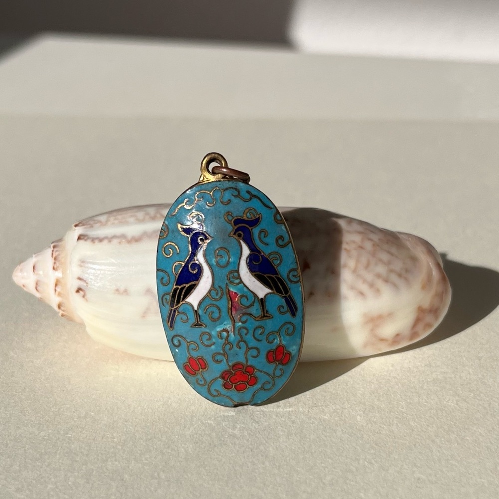 Vintage Cloisonné Enamel Pendant - Picture 5 of 5